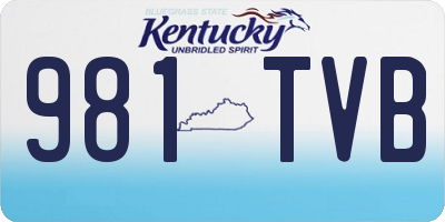 KY license plate 981TVB