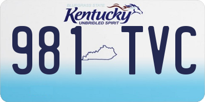 KY license plate 981TVC