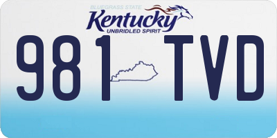 KY license plate 981TVD