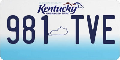 KY license plate 981TVE