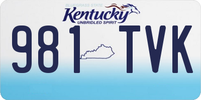 KY license plate 981TVK