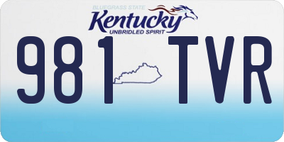 KY license plate 981TVR