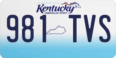 KY license plate 981TVS