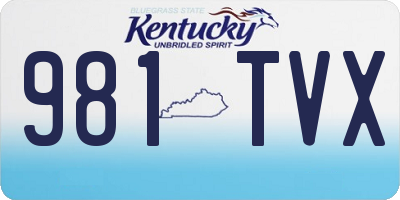 KY license plate 981TVX