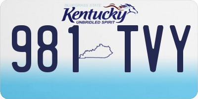 KY license plate 981TVY