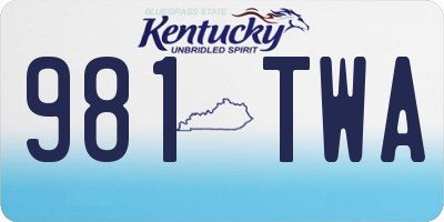 KY license plate 981TWA