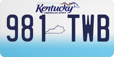 KY license plate 981TWB