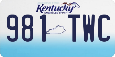 KY license plate 981TWC