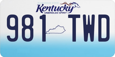 KY license plate 981TWD