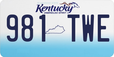 KY license plate 981TWE
