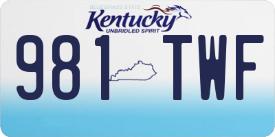 KY license plate 981TWF