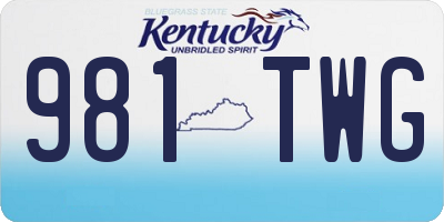 KY license plate 981TWG