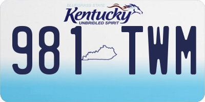 KY license plate 981TWM