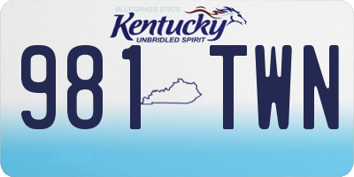 KY license plate 981TWN
