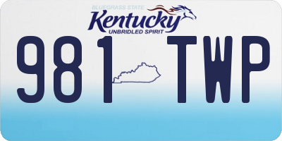 KY license plate 981TWP