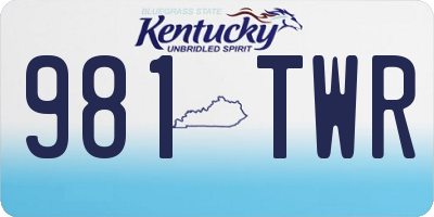 KY license plate 981TWR