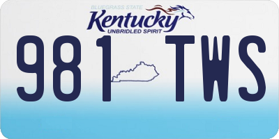 KY license plate 981TWS