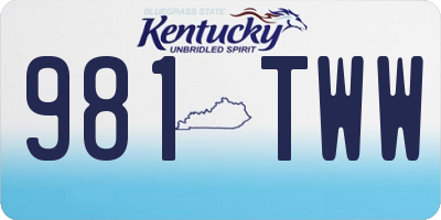 KY license plate 981TWW