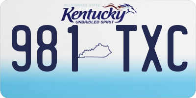 KY license plate 981TXC