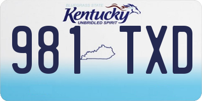 KY license plate 981TXD