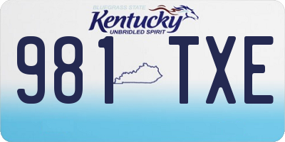 KY license plate 981TXE
