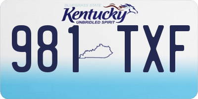 KY license plate 981TXF