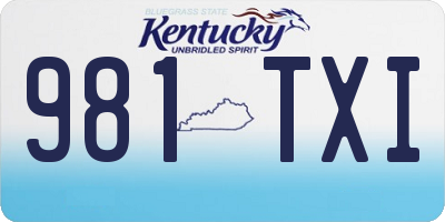 KY license plate 981TXI