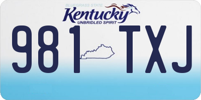 KY license plate 981TXJ