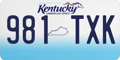 KY license plate 981TXK