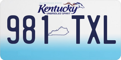 KY license plate 981TXL
