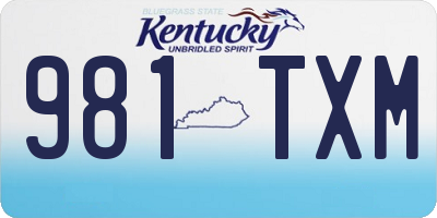 KY license plate 981TXM