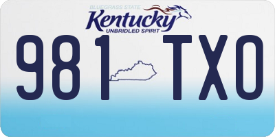 KY license plate 981TXO