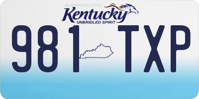 KY license plate 981TXP