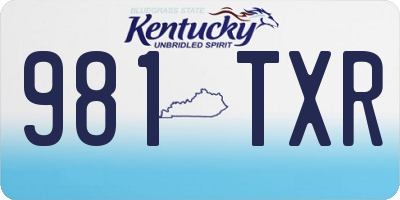 KY license plate 981TXR