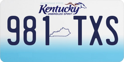 KY license plate 981TXS