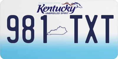 KY license plate 981TXT