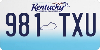 KY license plate 981TXU