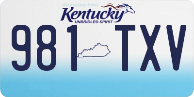 KY license plate 981TXV