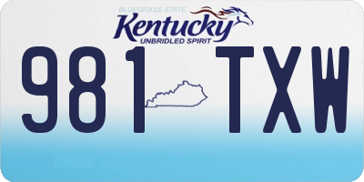 KY license plate 981TXW