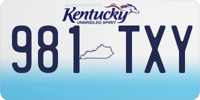 KY license plate 981TXY
