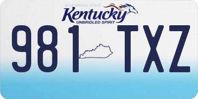 KY license plate 981TXZ