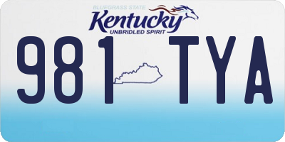 KY license plate 981TYA