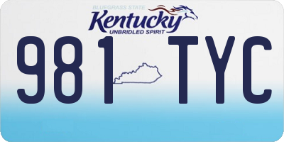 KY license plate 981TYC