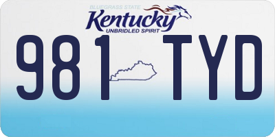 KY license plate 981TYD