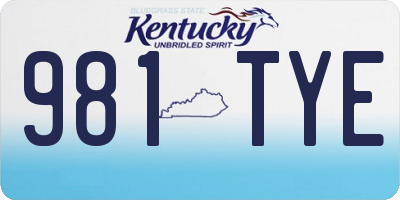 KY license plate 981TYE