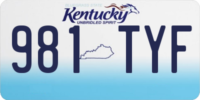 KY license plate 981TYF