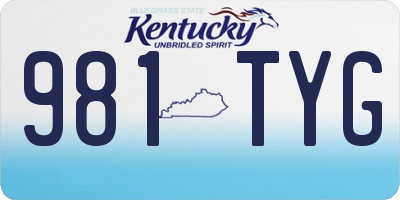 KY license plate 981TYG