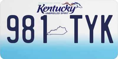 KY license plate 981TYK
