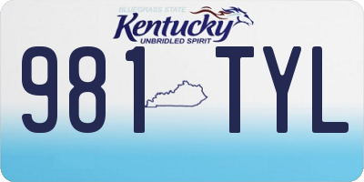 KY license plate 981TYL