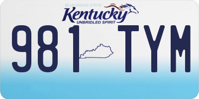 KY license plate 981TYM